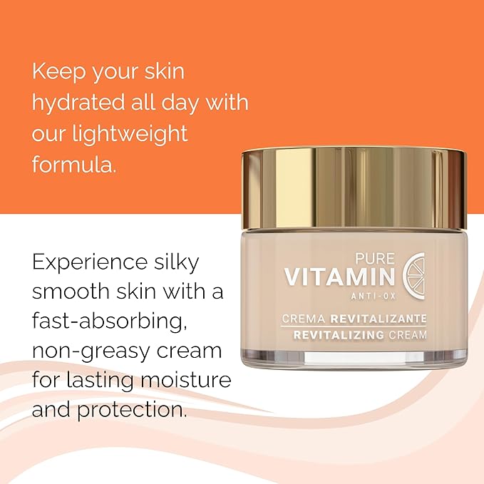 Noche Y Dia Vitamin C Face Cream - Hydrating, Lightweight, Non-Greasy Moisturizer for All Skin Types - Anti-Aging Formula for Fine Lines, Wrinkles & Even Skin Tone - 60mL (2.04 fl oz)