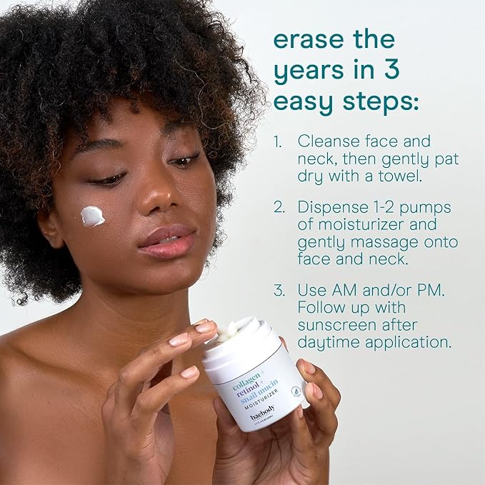 Baebody Collagen Retinol Snail Mucin Face Moisturizer with Hyaluronic Acid, Anti-Aging Face Cream for Fine Lines and Wrinkles, Anti-Wrinkle Cream for Face (1.7 fl oz)