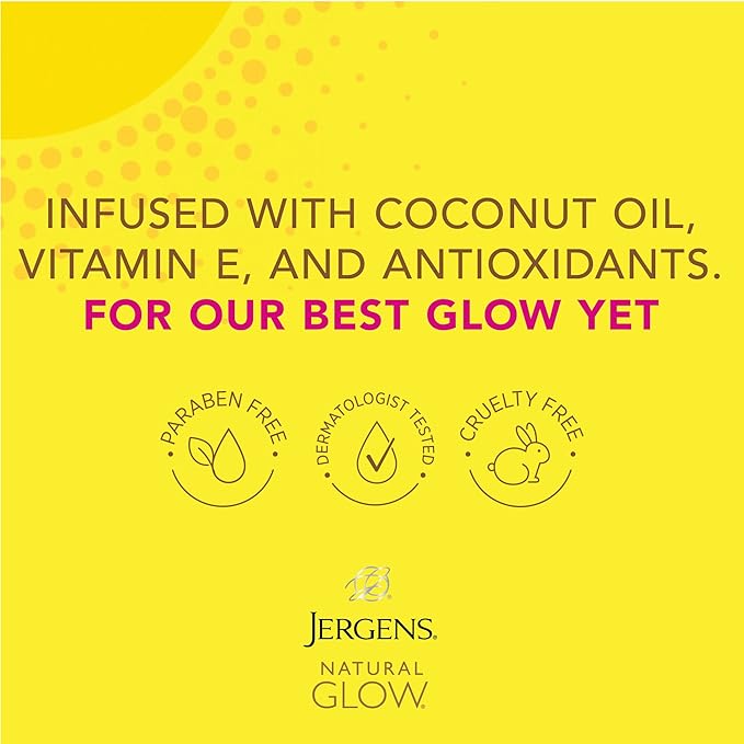 Jergens Natural Glow 3-Day Self Tanner for Fair to Medium Skin Tone, Sunless Tanning Daily Moisturizer, for Streak-free and Natural-Looking Color, 10 Ounce