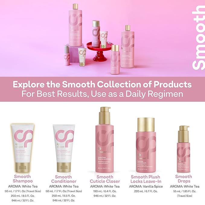 Colorproof Smooth Shampoo 1.7 Fl. Oz. Smoothing Travel Size Anti-Frizz Shampoo with with a Frizz-Fighting, Gentle, Cleansing, Hydrating Color-Protection Formula for Color Treated Hair, White Tea Scent