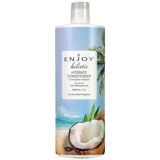 Enjoy Hair Care Holistic Hydrate Conditioner, pH 3.5-4.5, Hair Conditioner For Damaged Hair, Conditioner Curly Hair Products - 33 Fl Oz