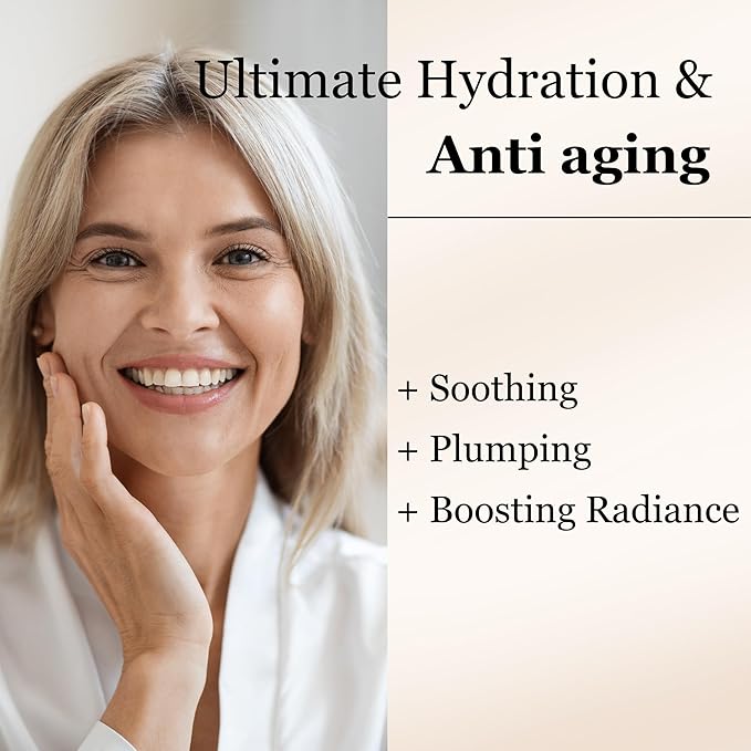 Ultimate Hydration & Anti-Aging Hyaluronic-Acid Facial Serum | with CoQ10, Vitamin B, Vitamin C & Chamomile Extract | Soothing, Plumping & Renewing | For Sensitive Skin | Non greasy 1 fl oz