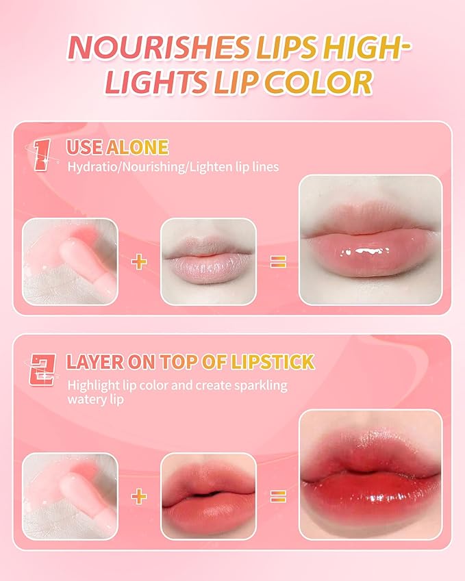 3Pcs Hydrating Lip Oil Set,High Moisturizing Lip Glow Hydrating