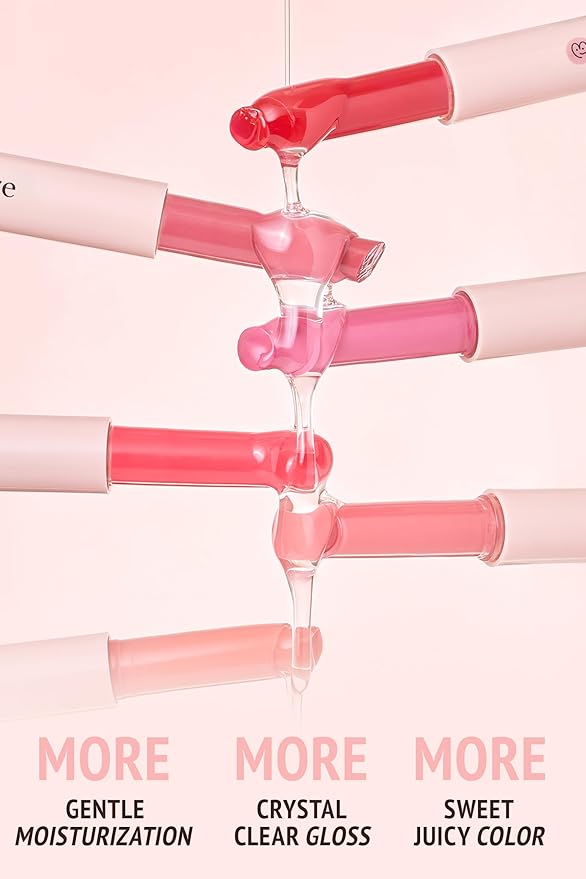 self beauty Veganize Collagen Lip Glass Balm - Hydrating Lip w/Hyaluronic Acid - Vegan Korean Lip Balm Moisturizing Lip Care – Lip Gloss Repair for Dry Cracked Lips 0.06 oz (#1 Camellia Red)