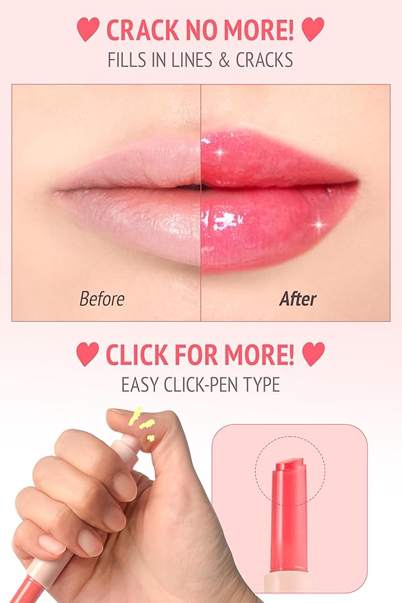 self beauty Veganize Collagen Lip Glass Balm - Hydrating Lip w/Hyaluronic Acid - Vegan Korean Lip Balm Moisturizing Lip Care – Lip Gloss Repair for Dry Cracked Lips 0.06 oz (#1 Camellia Red)