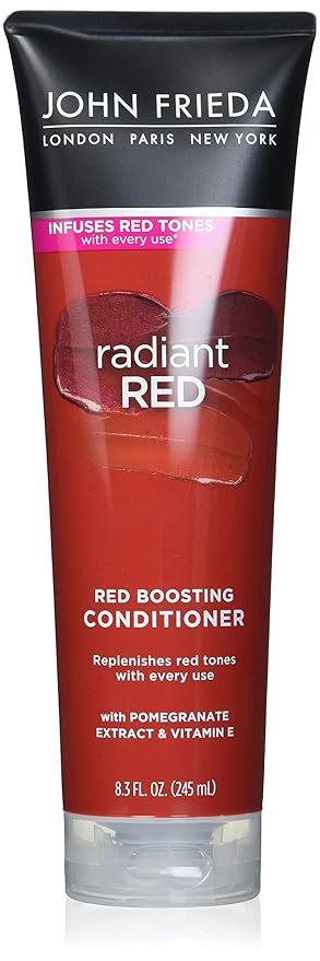 John Frieda Radiant Red, Color Boosting Conditioner, Hydrates and Enhances Red Tones with Pomegranate Extract and Vitamin E for Natural or Color-Treated Hair, 8.3 Oz, Pack of 2