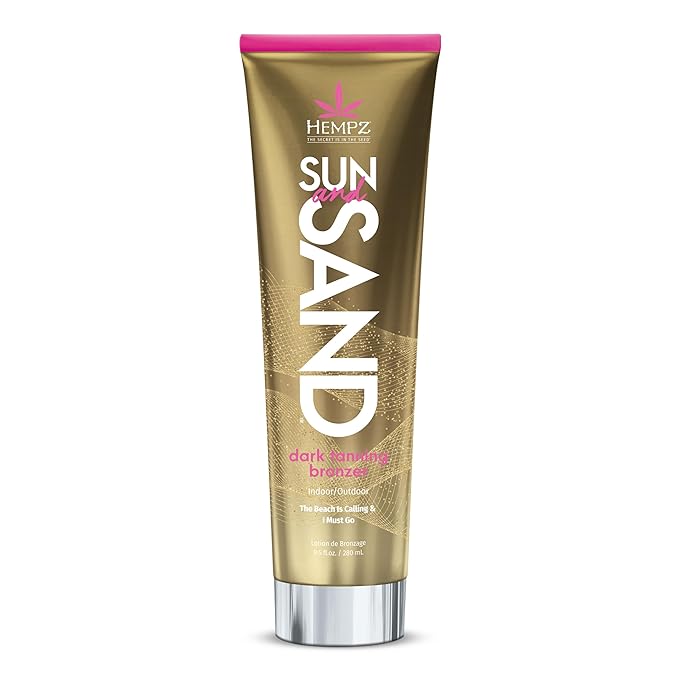 Hempz Sun & Sand Dark Tanning Bronzer Lotion for Indoor Tanning Bed or Outdoors - 9.5 oz
