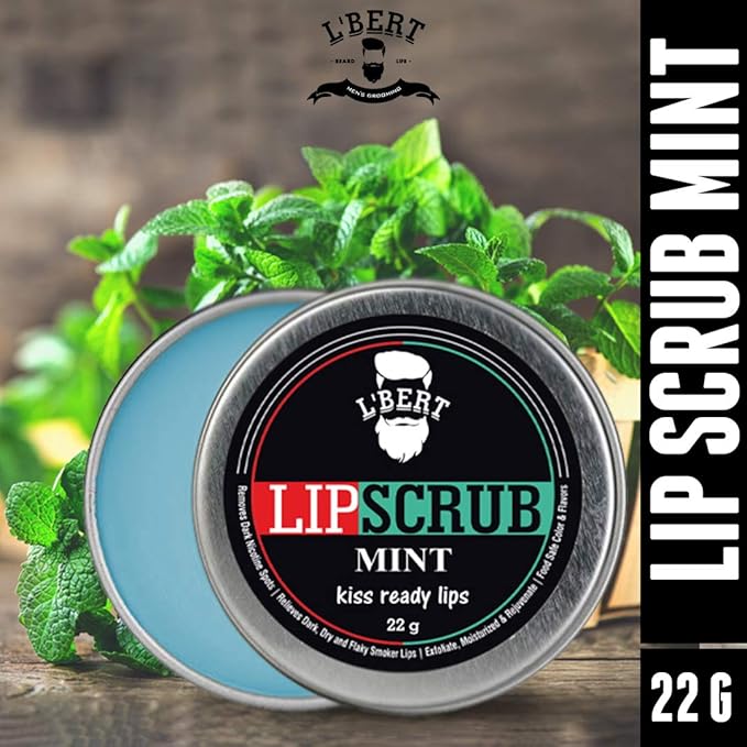L'BERT Mint Lip Scrub, Kiss Ready Lightening