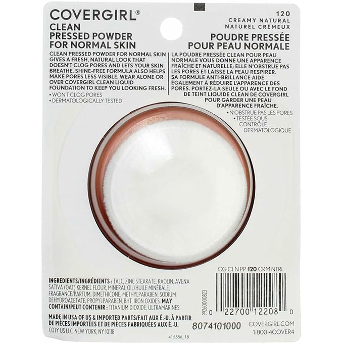 (Pack 2) CoverGirl Clean Pressed Powder Creamy Natural 0.39 Ounce