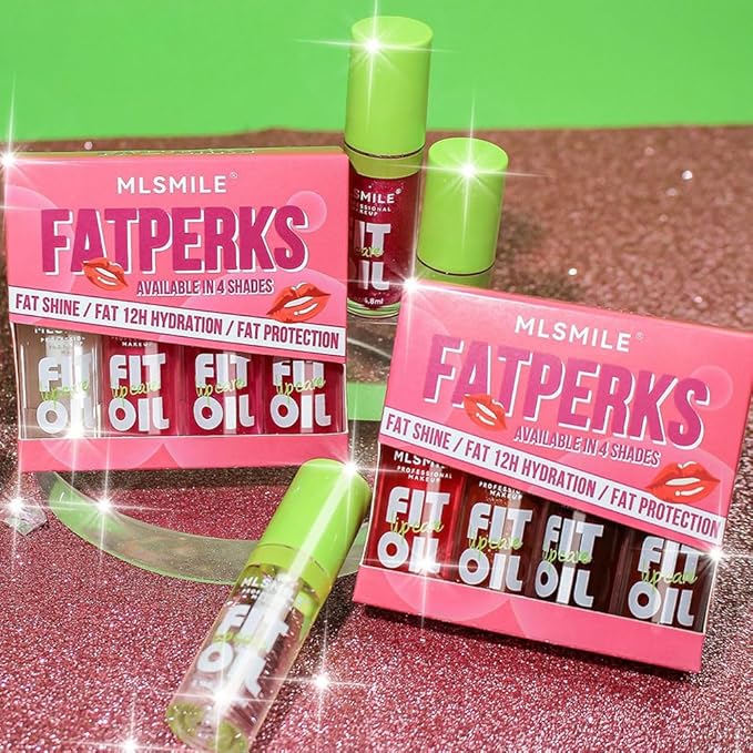 4 Colors Lip Oil Lip Glaze, Soft Brush Head Hydrating Lip Glow Oil,Shiny Transparent Lip Gloss Plumping,Long Lasting Nourishing Non-sticky Fresh Clear Smooth Lip Care -Set B