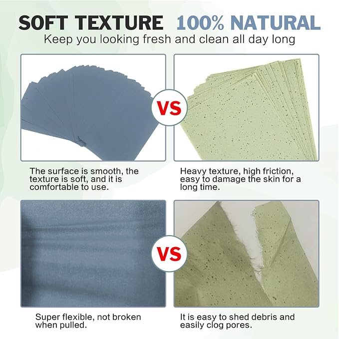 Natural Bamboo Charcoal Oil Absorbing Tissues - 6pk/600