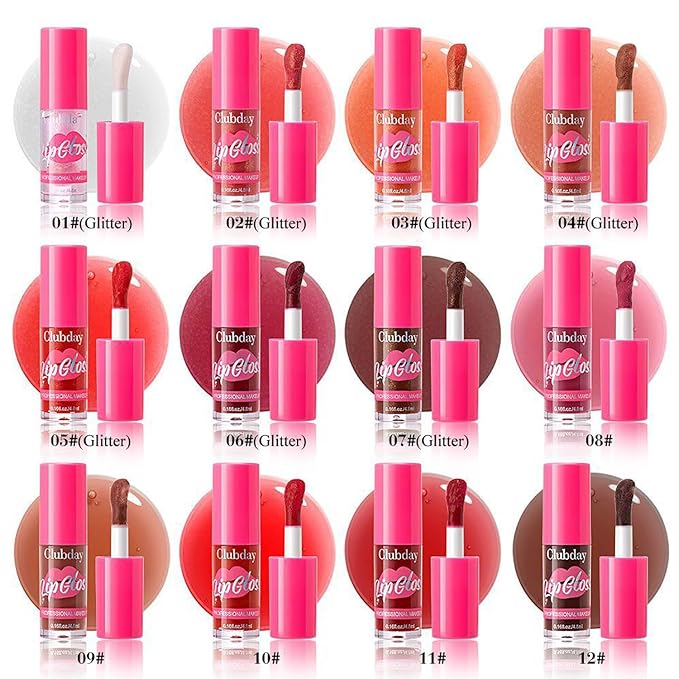 Lip Plumper Gloss Glitter Tinted Plumping Lip Gloss For Women Hydrating Long Lasting Shimmer Moisturizing Glossy Non Sticky Lip Gloss (04#)