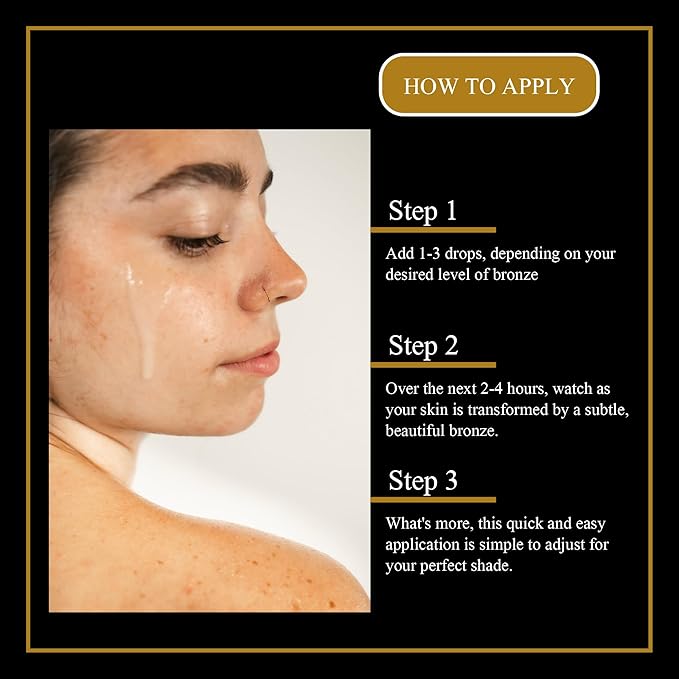 Advanced Self Tanning Drops, USA Made with Natural & Organic Ingredients, Innovative & Nourishing Skincare Hyaluronic Bronzing Drops 1.0 FL OZ