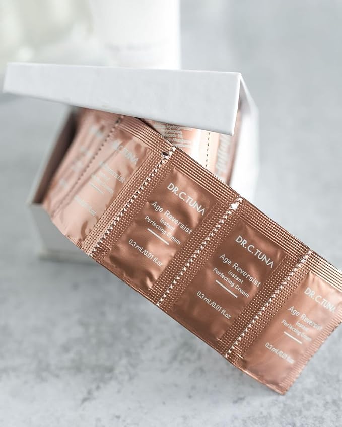 FARMASi Dr. C. Tuna Age Reversist Exceptional Cream, Instant Wrinkle Smoothing Gel Cream with Marine Plankton Extract, Anti-Aging Face Treatment, 30 Sachets x 0.01 fl. oz