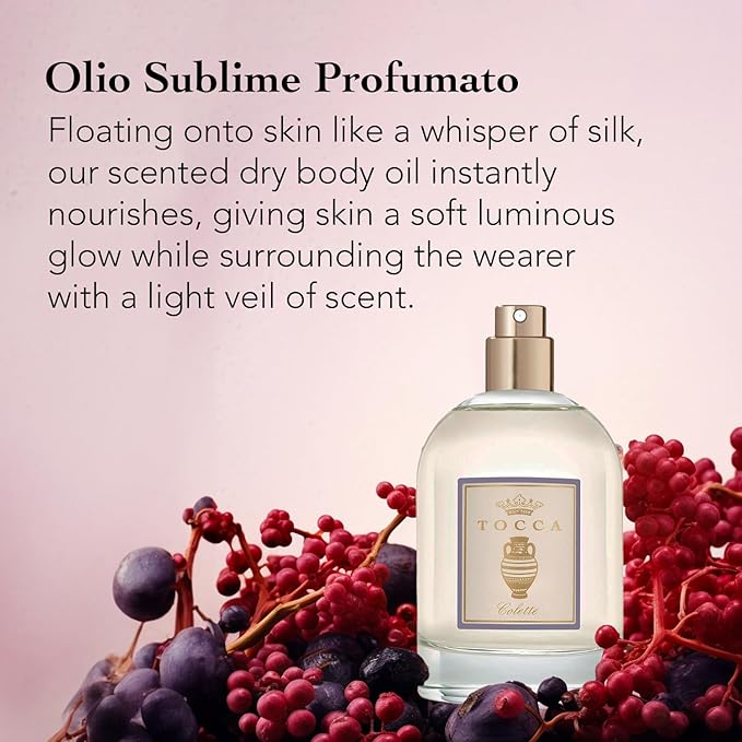 Tocca Women's Perfume (20 ml) & Dry Body Oil (100 ml) Set in Colette - Warm Floral, Bergamot, Sandalwood, Pink Peppercorn