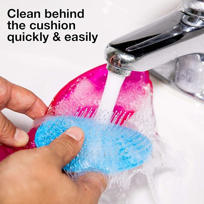 Olivia Garden OG Brush Styler, To Smooth and add Shine, All hair Types, removable cushion for easy cleaning, scalp hugging for scalp massage, gentle, for women, men and children, Pink