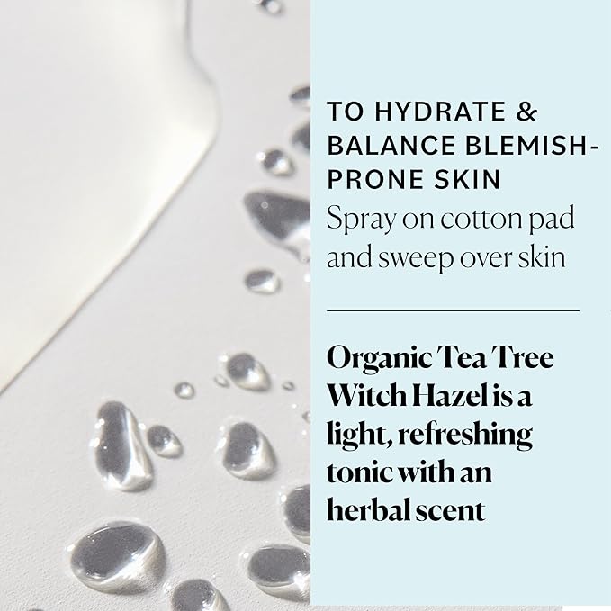 Sky Organics Organic Tea Tree & Witch Hazel for Face, Purifying Facial Toner to Hydrate, Soothe, Cleanse and Balance Blemish-Prone Skin, Helps Minimize the Appearance of Pores, 8 fl oz