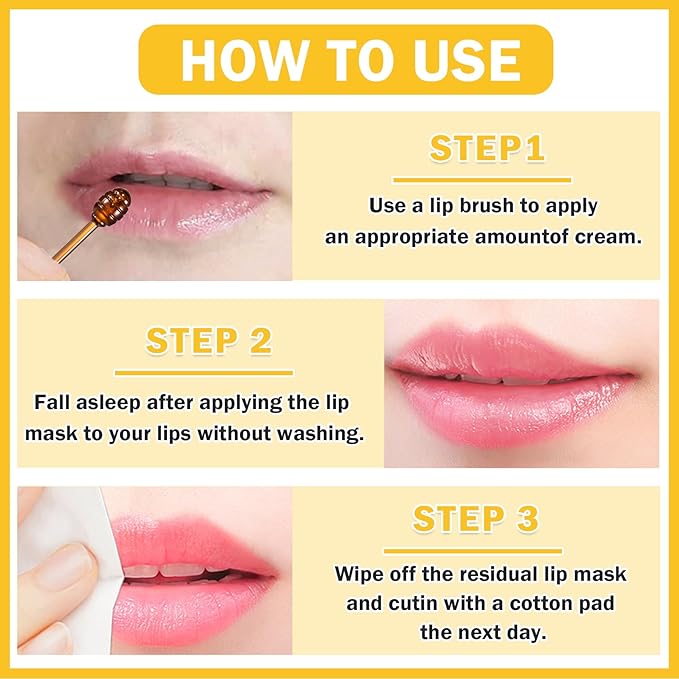 Bee Lip Balm Honey Pot,4 PCS Moisturizing