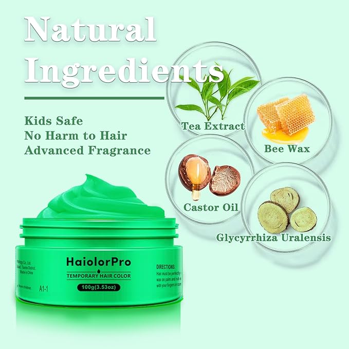 Green Hair Color Wax, Temporary