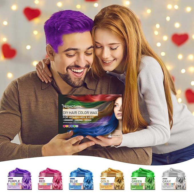 Permotary 6 Colors Temporary Hair