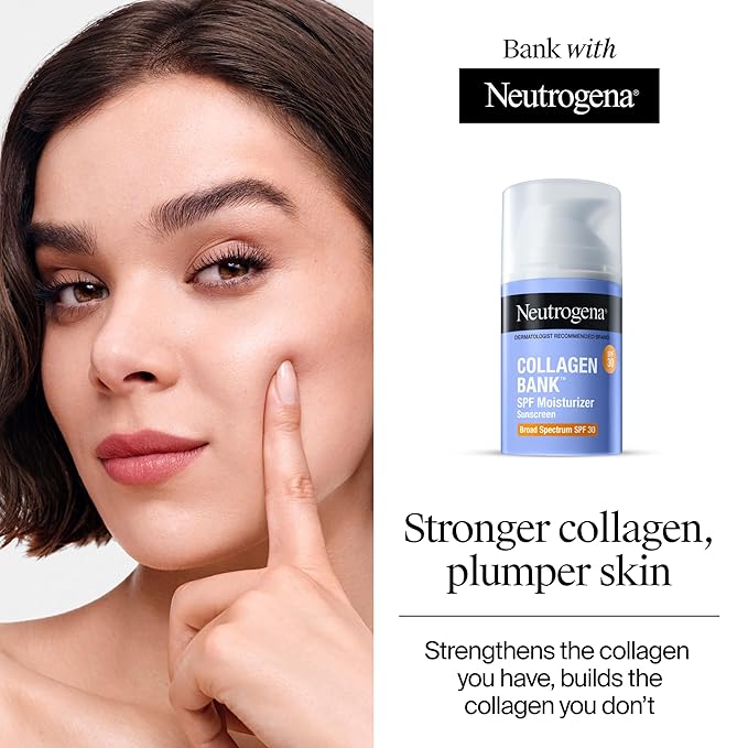 Neutrogena Collagen Bank Face Moisturizer with SPF 30 Sunscreen, Daily Anti-Aging Face & Neck Collagen Cream with Micro-Peptide & SPF to Support & Defend Skin’s Natural Collagen, 2.7 fl oz