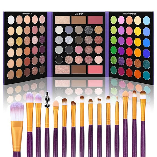 UCANBE 86 Colors Nude Eyeshadow Palette with 15pcs