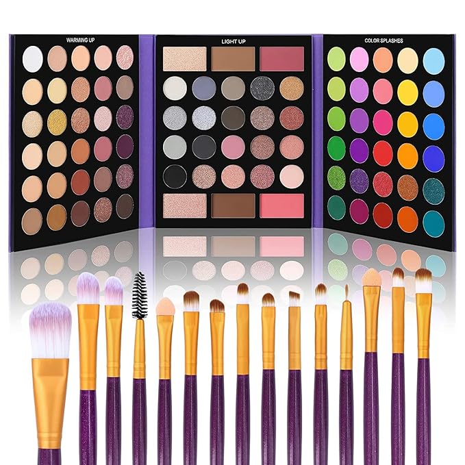 UCANBE 86 Colors Nude Eyeshadow Palette with 15pcs