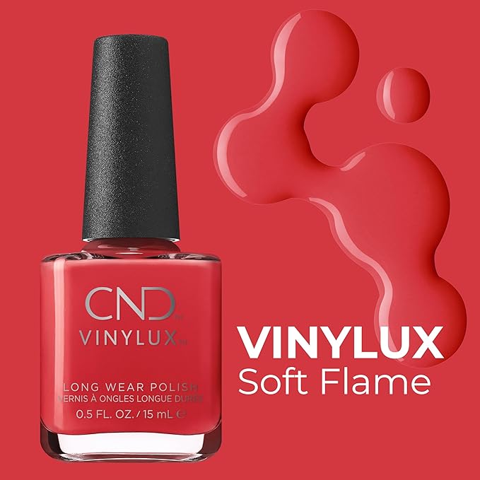 CND Vinylux Longwear Red Nail Polish, Gel-like Shine & Chip Resistant Color, Soft Flame, 0.5 fl. oz