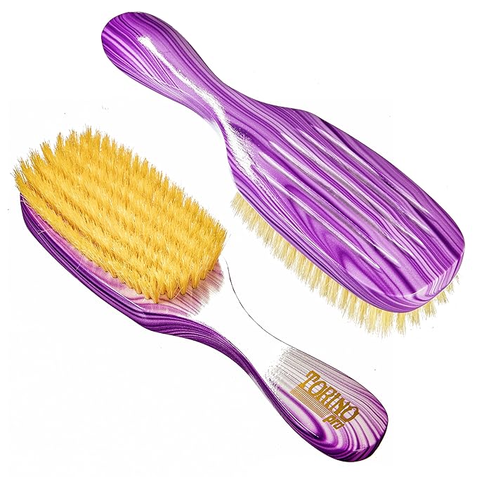 Torino Pro Wave Brush #701-7 Row Soft bristles -100% Pure Boar Bristles - Great for laying down your 360 Waves