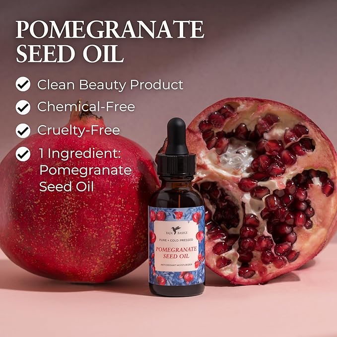Pomegranate Seed Oil - Pure, Cold Pressed, Unrefined - Organic Body Oil - Antioxidant Serum for Face, Hair, Skin and Nails - Natural Moisturizer & Scar Treatment - 1 oz