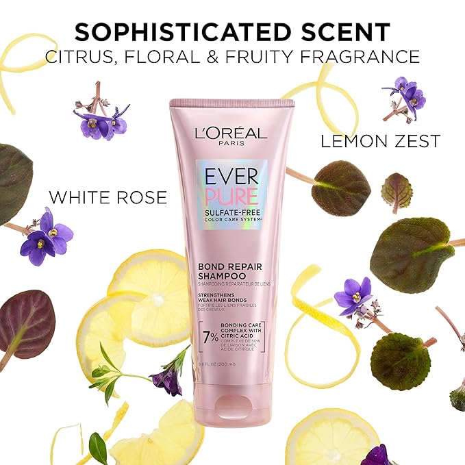 L'Oreal Paris Bond Repair Sulfate Free Conditioner for Damaged Hair, Strengthening Hair Care with Citric Acid, Repairs Weak Hair Bonds, EverPure, 23 Fl Oz