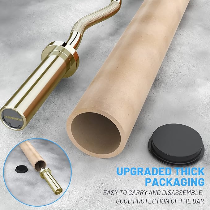 47" Olympic EZ Curl Bar 500-lbs Capacity Steel 2" Barbell