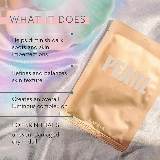 LAPCOS Pearl Sheet Mask, Daily Face Clarify