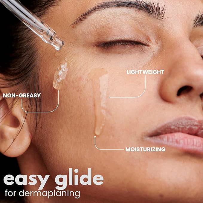 Dermaplane Oil, Face Shaving Oil for Women with Combination Skin - Lightweight & Natural Facial Shave Oil - Use with a Dermaplaning Tool, Razor, Shaver or Microblade for Close Shave 4 oz by Ouiloe