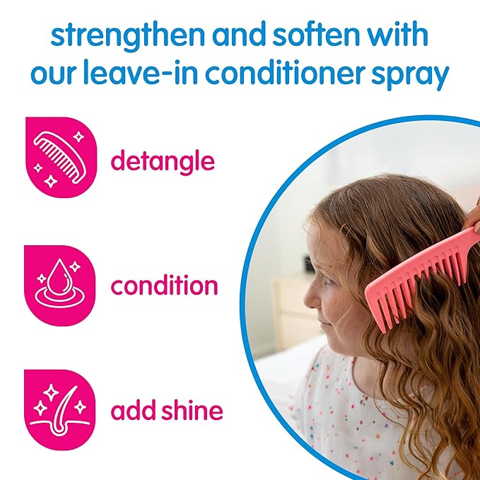 SoCozy 2-in-1 Detangler & Leave In Conditioner Spray (8 Fl Oz, Pack Of 2) - Hair Detangler & Conditioner for Kids with Keratin, Soy Protein & Kiwi Extract