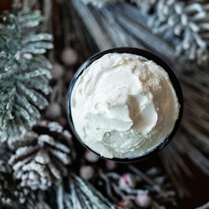 Shimmer Body Lotion with a Frosty Christmas Scent | Christmas Lotion Limited Edition with Organic Shea Butter | Body Butter for Women with Body Glitter | Christmas Skin Moisturizer