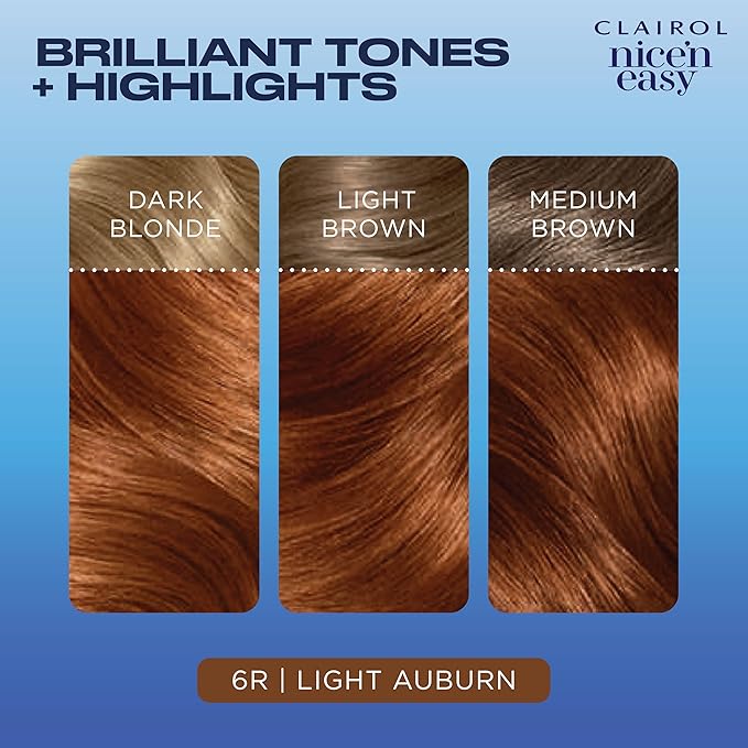 Clairol Nice'n Easy Permanent Hair Dye, 6R Light Auburn Hair Color, Pack of 1
