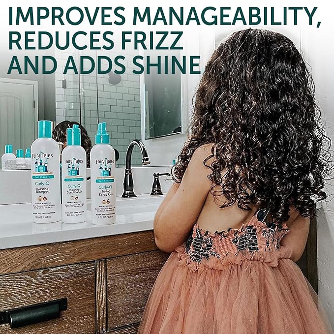 Fairy Tales Curly Q Kids Shampoo all Types of Curly Hair - Hydrating Hair Shampoo- Paraben , Sulfate , Gluten and Nut Free - 12 oz