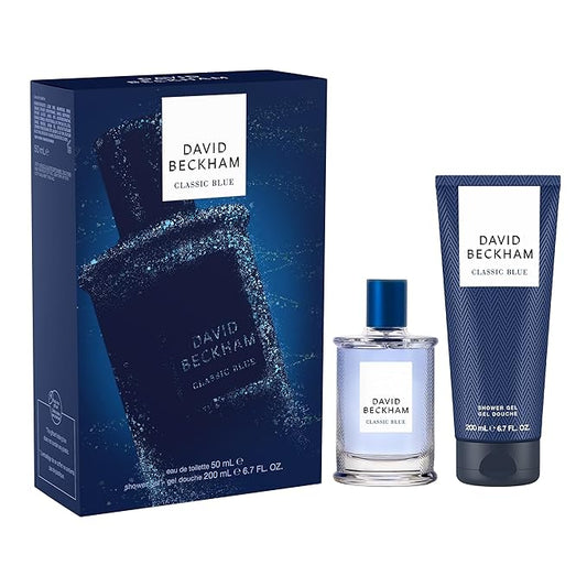 David Beckham Classic Blue 2 Piece Gift Set, Notes of Grapefruit, Cashmere Wood, and Musk, Men's Fragrance, Long Lasting, Everyday Fragrance