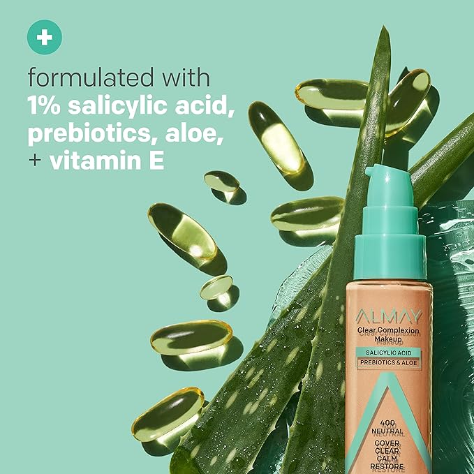 Almay Clear Complexion Acne Foundation Makeup with Salicylic of 2)