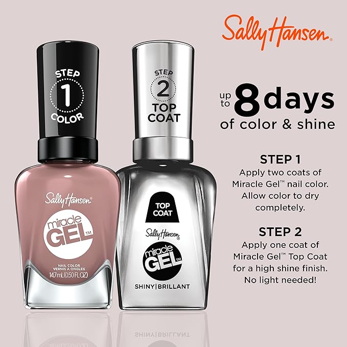 Sally Hansen Miracle Gel™, Love Me Lilac, Long Lasting, Gel-Like Formula, No UV Lamp Needed, Pink Nail Polish