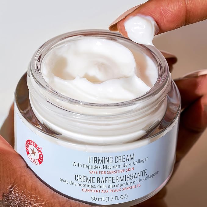 First Aid Beauty Firming Collagen Cream with Collagen, Peptides and Niacinamide – Day + Night Anti-Aging Face Moisturizer – 1.7 fl oz