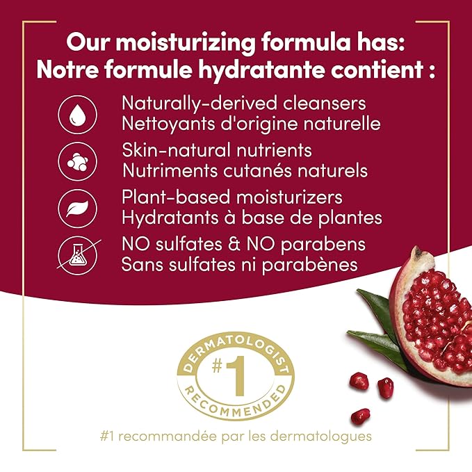 Dove Rejuvenating Body Wash for renewed, healthy-looking skin Pomegranate & Hibiscus gentle body cleanser nourishes and revives skin 325 ml