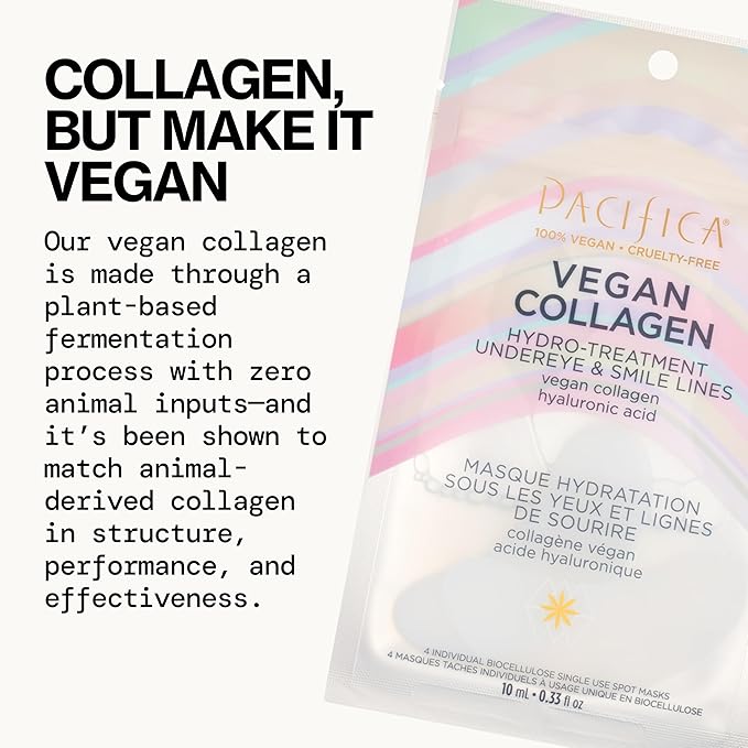 Pacifica Vegan Collagen Undereye & Smile Line Patches – Hydrating Hydro-Treatment Mask for Fine Lines & Wrinkles, Plumping Under Eye & Laugh Line Gel Pads, Unscented, 100% Vegan (2 Patches)