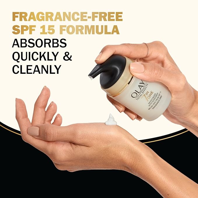 OLAY Total Effects 7-in-1 Anti-Aging Face Moisturizer with SPF 15, Fragrance-Free 1.7 oz