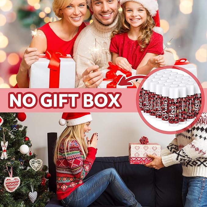 Dunzy 50 Pcs Christmas Lip Balm Moisturizing