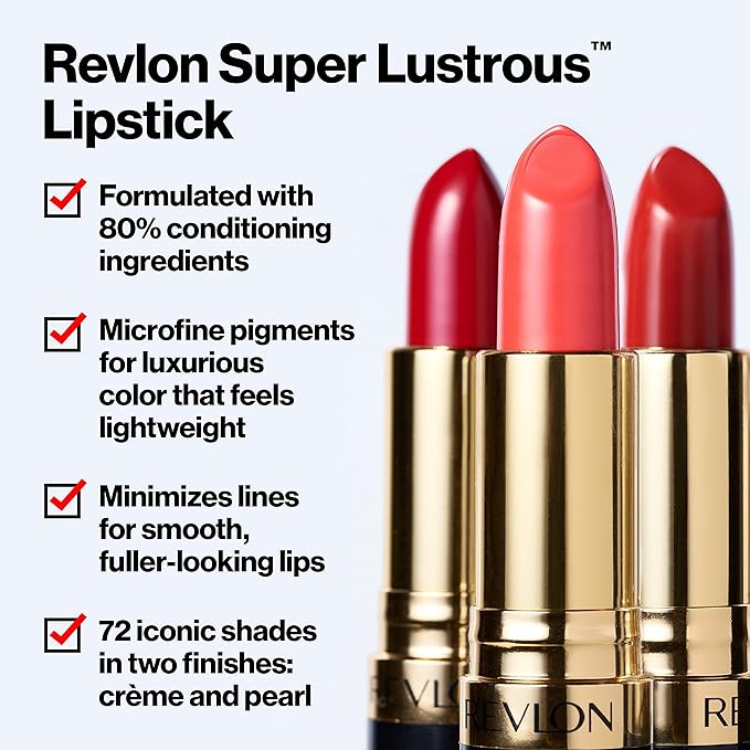 Revlon Super Lustrous Lipstick, Creamy Formula For Soft, Fuller-Looking Lips, Moisturized Feel, 672 Brazilian Tan, 0.15 oz