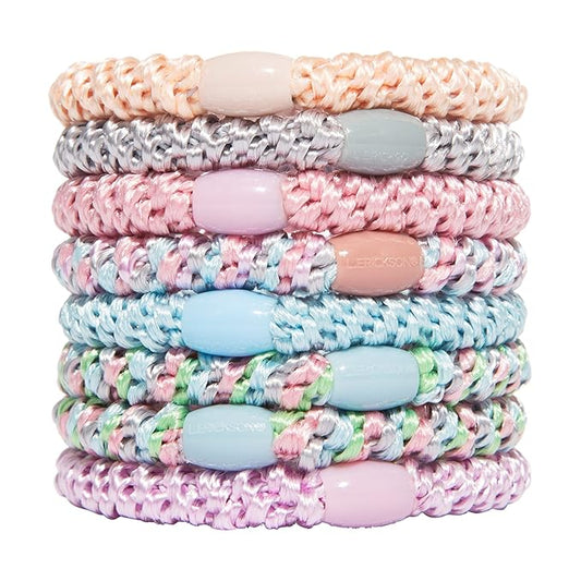 L. Erickson Grab & Go Pony - Tutu - 8 Pack Ponytail Holder Hair Ties - Mixed Colors