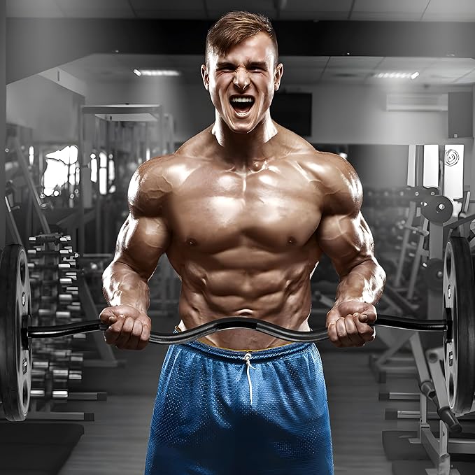 47" Olympic Barbell Curl Bar EZ Bar Strength 440-Pound Capacity