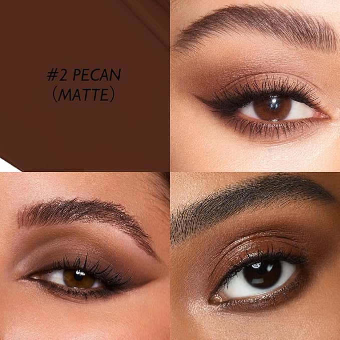 Eyeshadow Stick Matte Eye Shadow Pencil Cream to Powder Eye Brightener Crayon Long-Lasting Crease-Proof Neutral Eyeshadow Buildable & Blendable High Pigmented Eye Liner Makeup for Women, 2 PECAN